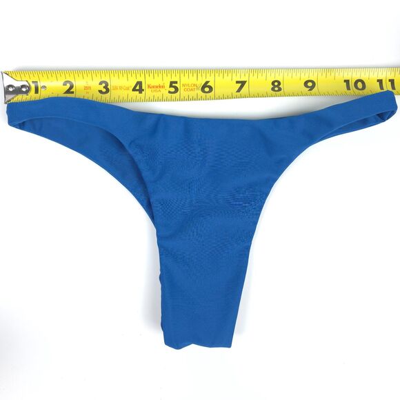NEW Mikoh Papara Bikini Bottom Blue Low Coverage Minimal Boho Swim Resort Medium - Picture 3 of 6